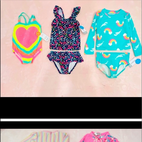 NEW AND LIKE NEW 7 piece bathing suit lot size 24m/2t AWESOME mixed styles - Picture 4 of 6